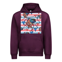 Mauve Wine american flag bass Urban Hoodie - BundleAndBundleShop