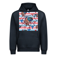 Navy american flag bass Urban Hoodie - BundleAndBundleShop