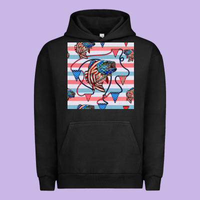 American Flag Bass Urban Hoodie Designed By Bundleandbundleshop