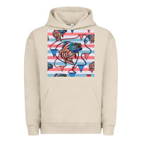 Pigment French Oak american flag bass Urban Hoodie - BundleAndBundleShop