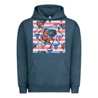 Pigment Midnight Navy american flag bass Urban Hoodie - BundleAndBundleShop