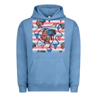 Pigment Pebble Blue american flag bass Urban Hoodie - BundleAndBundleShop