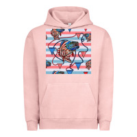 Pigment Salmon american flag bass Urban Hoodie - BundleAndBundleShop