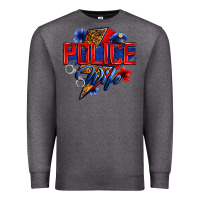 Charcoal Heather police wife with lightning bolt Premium Sweatshirt - Zillion Design Studio