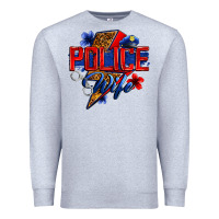 Heather Grey police wife with lightning bolt Premium Sweatshirt - Zillion Design Studio