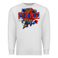 Oatmeal Heather police wife with lightning bolt Premium Sweatshirt - Zillion Design Studio