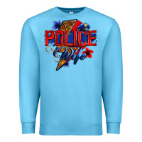 Ocean Blue police wife with lightning bolt Premium Sweatshirt - Zillion Design Studio