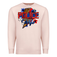 Pale Pink police wife with lightning bolt Premium Sweatshirt - Zillion Design Studio