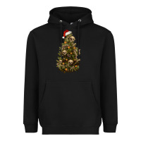 Black Skeleton merry christmas tree Heavyweight Hoodie - RanaPortraitStore
