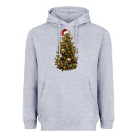 Heather Grey Skeleton merry christmas tree Heavyweight Hoodie - RanaPortraitStore