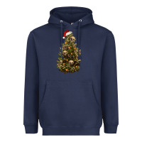 Navy Skeleton merry christmas tree Heavyweight Hoodie - RanaPortraitStore