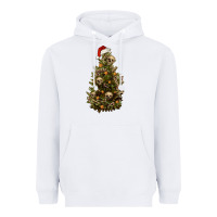 White Skeleton merry christmas tree Heavyweight Hoodie - RanaPortraitStore