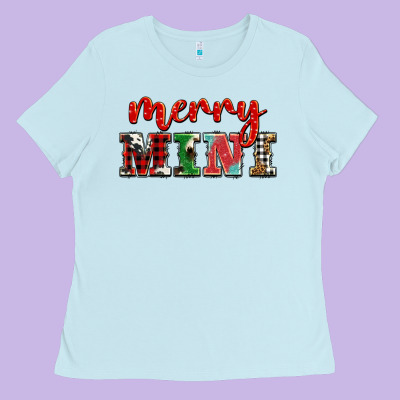 Christmas Merry Mini Ladies Tee Designed By Barkaloodesign