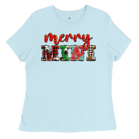 Baby Blue christmas merry mini Ladies Tee - BarkalooDesign