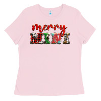 Bubblegum Pink christmas merry mini Ladies Tee - BarkalooDesign