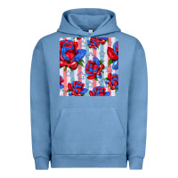 Pigment Pebble Blue patriotic roses Urban Hoodie - BundleAndBundleShop