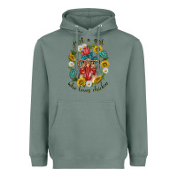 Sage just a girl who loves chicken with sunflowers and gemstone Heavyweight Hoodie - texasbilliewilder