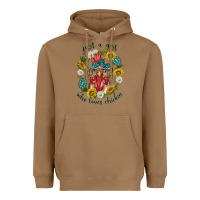 Toasted Coconut just a girl who loves chicken with sunflowers and gemstone Heavyweight Hoodie - texasbilliewilder