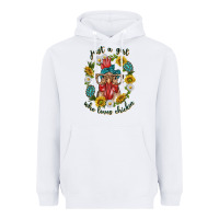 Just A Girl Who Loves Chicken With Sunflowers And Gemstone Heavyweight Hoodie | Teevron