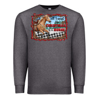 Charcoal Heather all i want for christmas is a horse  with farm Premium Sweatshirt - RanaPortraitStore