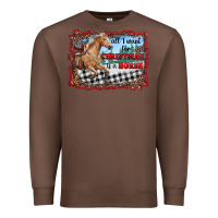 Chestnut all i want for christmas is a horse  with farm Premium Sweatshirt - RanaPortraitStore