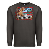 Smoke all i want for christmas is a horse  with farm Premium Sweatshirt - RanaPortraitStore