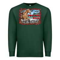 Sports Green all i want for christmas is a horse  with farm Premium Sweatshirt - RanaPortraitStore