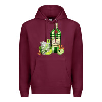 Burgundy gin tonic bottle and cocktail Premium Hoodie - AdoDesignShop