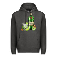 Charcoal Heather gin tonic bottle and cocktail Premium Hoodie - AdoDesignShop
