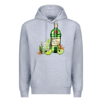 Heather Grey gin tonic bottle and cocktail Premium Hoodie - AdoDesignShop