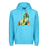 Ocean Blue gin tonic bottle and cocktail Premium Hoodie - AdoDesignShop