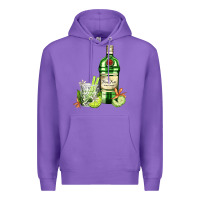 Purple gin tonic bottle and cocktail Premium Hoodie - AdoDesignShop