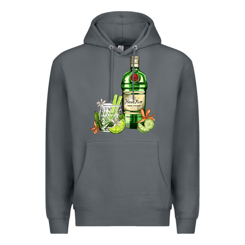 Gin Tonic Bottle And Cocktail Premium Hoodie by AdoDesignShop | Teevron