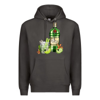 Smoke gin tonic bottle and cocktail Premium Hoodie - AdoDesignShop