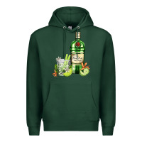 Sports Green gin tonic bottle and cocktail Premium Hoodie - AdoDesignShop