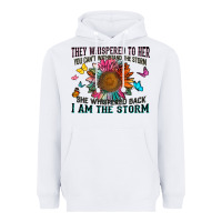White they whispered to her you can't withstand the stor Heavyweight Hoodie - Zillion Design Studio