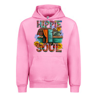 Fuchsia Pink hippie soul with caravan and flowers Urban Hoodie - Artiststas