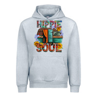 Heather Grey hippie soul with caravan and flowers Urban Hoodie - Artiststas