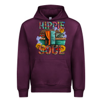 Mauve Wine hippie soul with caravan and flowers Urban Hoodie - Artiststas