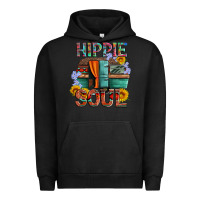 Pigment Black hippie soul with caravan and flowers Urban Hoodie - Artiststas