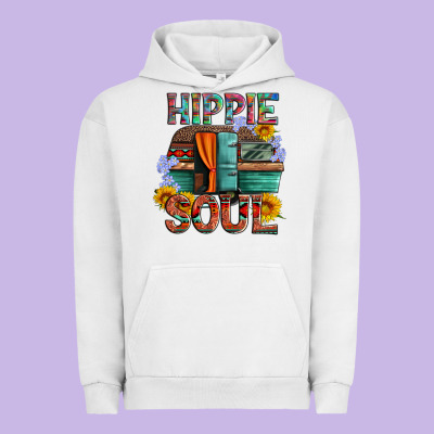 Hippie Soul With Caravan And Flowers Urban Hoodie Designed By Artiststas