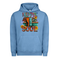 Pigment Pebble Blue hippie soul with caravan and flowers Urban Hoodie - Artiststas