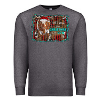 Charcoal Heather all i want for christmas is a cow longhorn Premium Sweatshirt - RanaPortraitStore