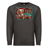 Smoke all i want for christmas is a cow longhorn Premium Sweatshirt - RanaPortraitStore
