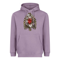 Lavender Skeleton Rib Cage Heart Heavyweight Hoodie - RanaPortraitStore