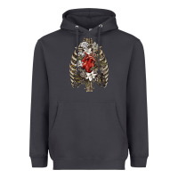 Smoke Skeleton Rib Cage Heart Heavyweight Hoodie - RanaPortraitStore