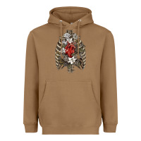 Toasted Coconut Skeleton Rib Cage Heart Heavyweight Hoodie - RanaPortraitStore