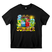 Black Hello Summer Heavy Core Tee - CowhideDigitalArt