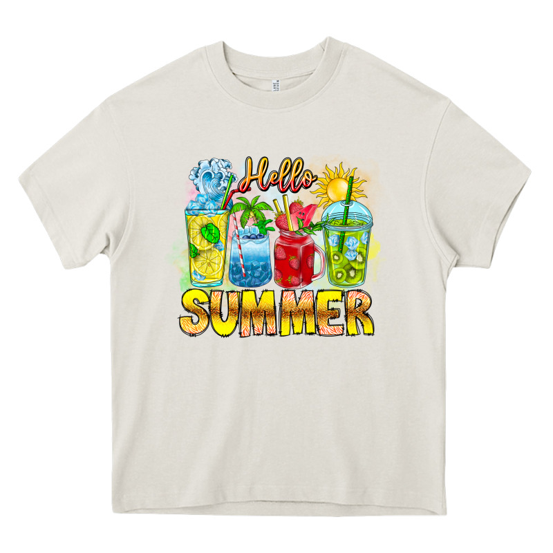 Hello Summer Heavy Core Tee by CowhideDigitalArt | Teevron
