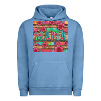 Pigment Pebble Blue mama with tie dye and flowers Urban Hoodie - Artiststas